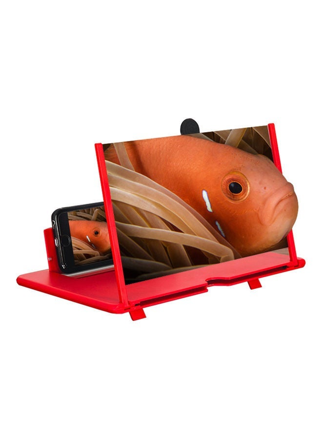 NIBEMINENT 3D Effect Large Screen Magnifier With Desktop Stand Red - Image 3