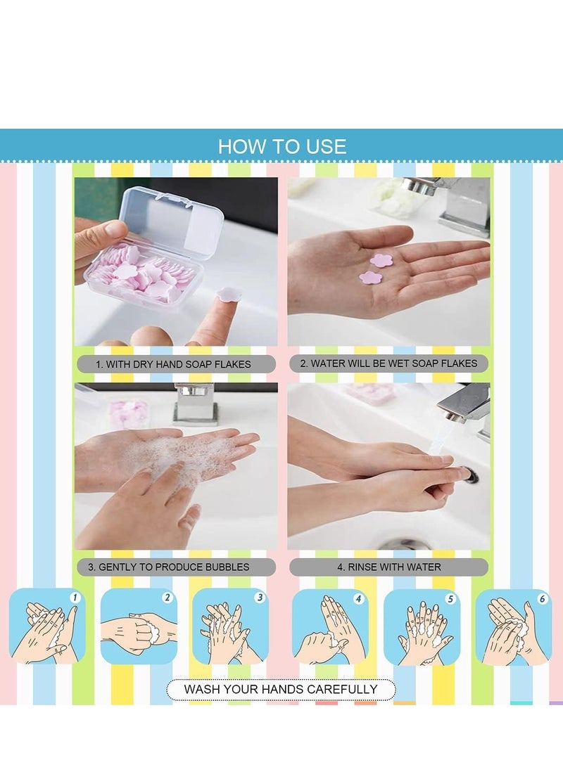 Bukela 400 PCS Petal Soap Sheets Set,Portable And Dissoluble Soap Paper Sheets,Easy to Washing and Cleaning,Perfect for Children Adults Outdoor Travel Soap Tablets Durable Petal Shape Soap Sheets  - Image 4