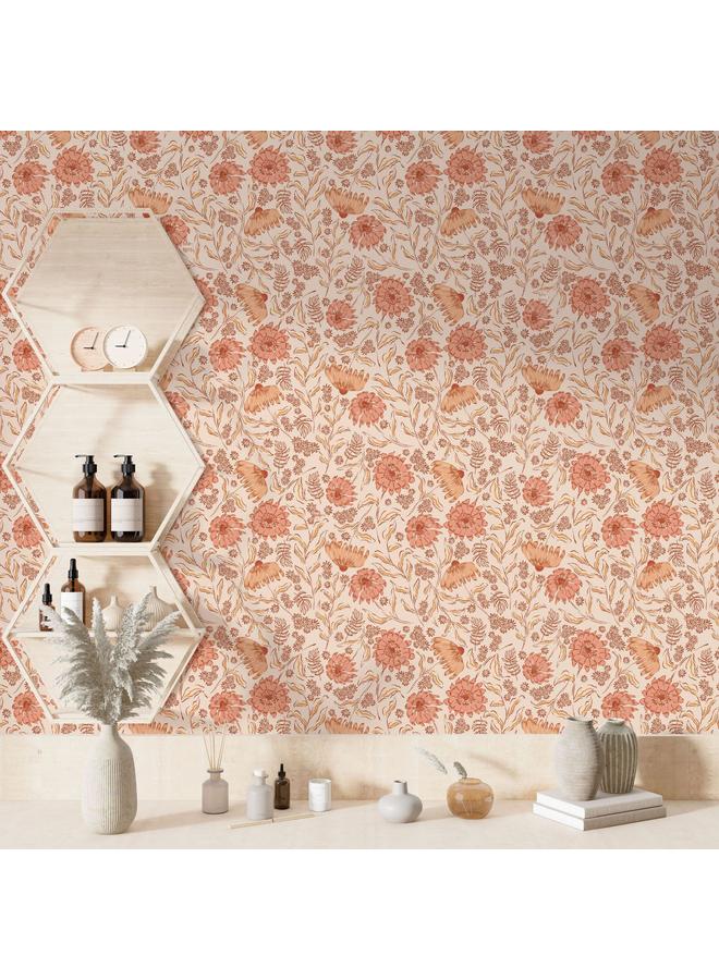 Bluejw Small Fresh Forest Seamless Plant Flower Self-adhesive Wallpaper Background Wall Wallpaper Bedroom Porch Transformation Mural - Image 3