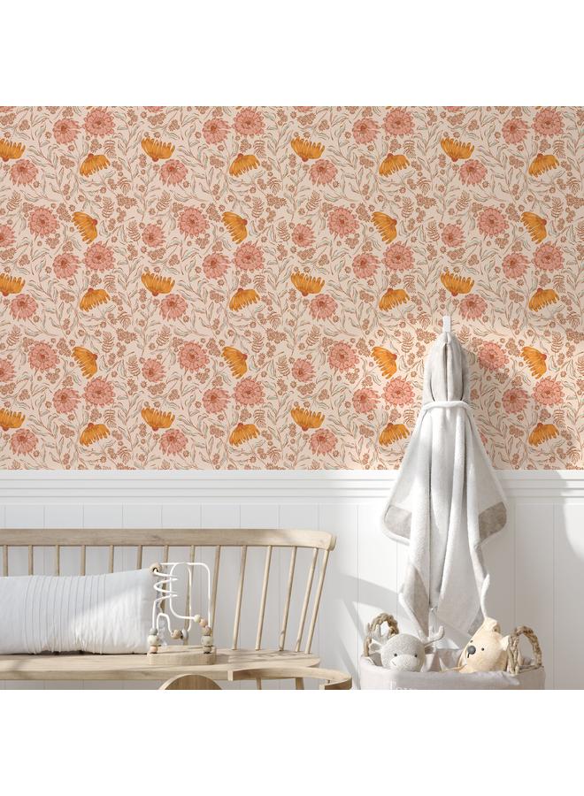 Bluejw Small Fresh Forest Seamless Plant Flower Self-adhesive Wallpaper Background Wall Wallpaper Bedroom Porch Transformation Mural - Image 5