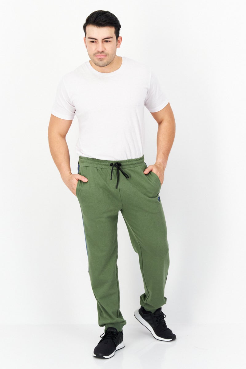 Ocean Pacific Men Regular Fit Embroidered Logo Jogger Pants, Tea Olive - Image 4