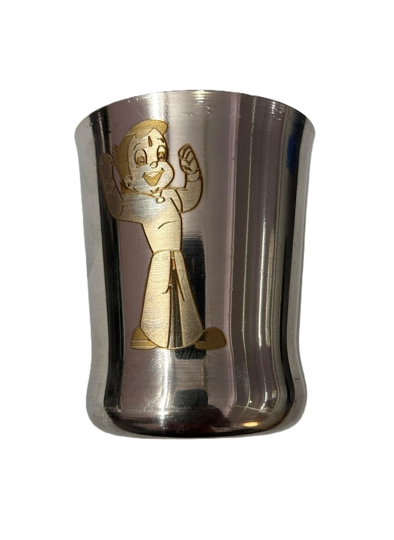 Sonanshi Sonanshi Stainless Steel Chota Bheem Character Drinking Glass for WaterMilk for Kids 100 ML Each Glass 1  - Image 3