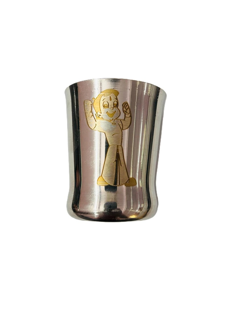 Sonanshi Sonanshi Stainless Steel Chota Bheem Character Drinking Glass for WaterMilk for Kids 100 ML Each Glass 1  - Image 1