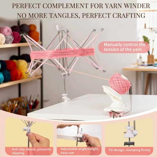 SPEENSUN Yarn Swift, Adjustable Angle/Height Yarn Umbrella Turn Loose Yarn into Tidy Skeins, Easy to Install and Foldable, Perfectly Paired with Yarn Winder, with Storage Bag and Packaging Box - Image 2