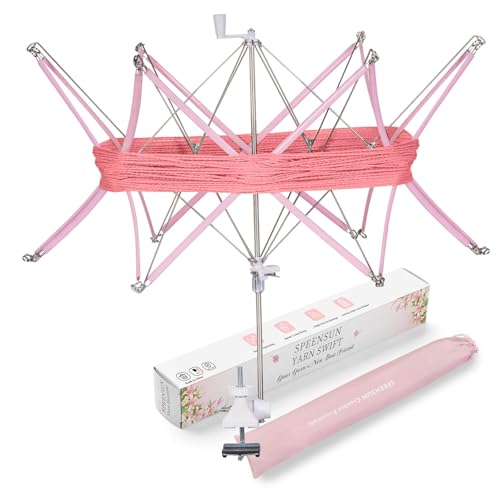 SPEENSUN Yarn Swift, Adjustable Angle/Height Yarn Umbrella Turn Loose Yarn into Tidy Skeins, Easy to Install and Foldable, Perfectly Paired with Yarn Winder, with Storage Bag and Packaging Box - Image 1
