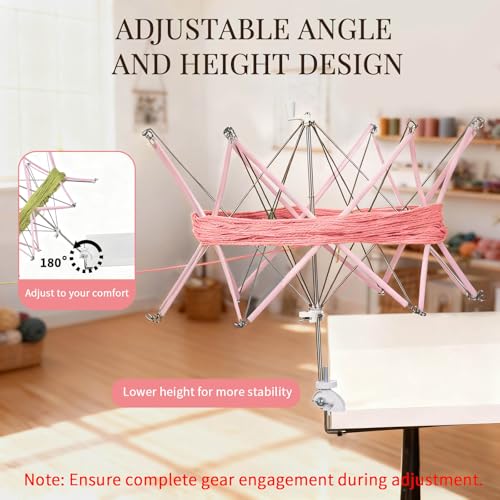 SPEENSUN Yarn Swift, Adjustable Angle/Height Yarn Umbrella Turn Loose Yarn into Tidy Skeins, Easy to Install and Foldable, Perfectly Paired with Yarn Winder, with Storage Bag and Packaging Box - Image 5