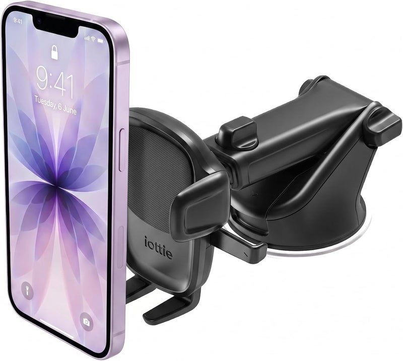 iOttie Easy One Touch Signature Dashboard & Windshield Universal Car Mount Phone Holder Desk Stand with Suction Cup Base and Telescopic Arm for iPhone, Samsung, Google, More Smartphones - Image 1