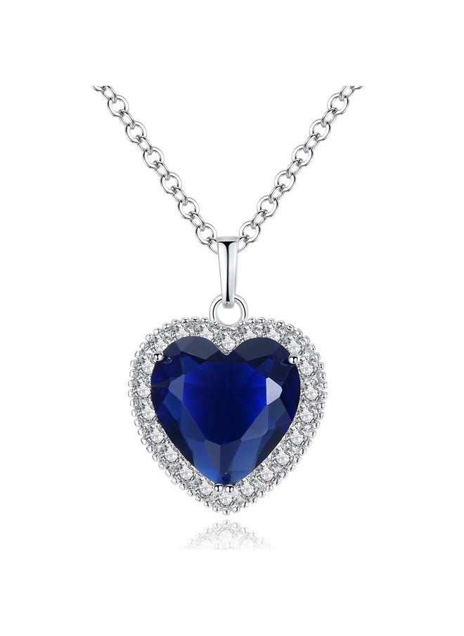 yongsheng Heart of the Ocean Necklace, Silver Necklace Pendants Jewelry Mother's Day Gift  - Image 3