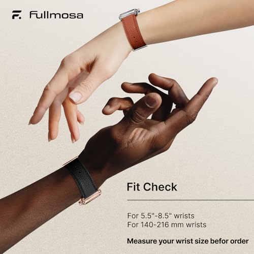 Fullmosa Leather Bands Compatible with Apple Watch Band 38mm 40mm 41mm, Dressy Chic iWatch Strap with Case for iWatch Series 9 8 7 6 5 4 3 2 1 SE3/2/1 for Women,Black+Rose Gold - Image 4