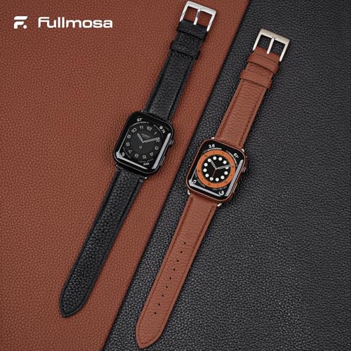 Fullmosa Leather Bands Compatible with Apple Watch Band 38mm 40mm 41mm, Dressy Chic iWatch Strap with Case for iWatch Series 9 8 7 6 5 4 3 2 1 SE3/2/1 for Women,Black+Rose Gold - Image 2