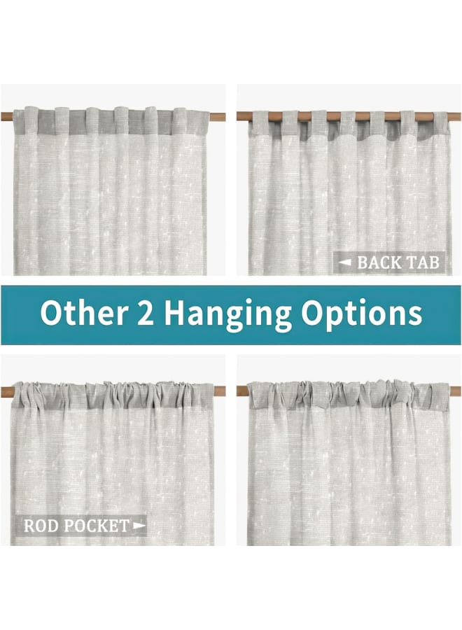  انتكس بيت الستائر ستائر كتان أنيقة - قماش شبه شفاف يُرشح الهواء - ديكور أنيق لغرفة المعيشة وغرفة النوم - ستائر خفيفة الوزن مع خيارين للتعليق - قطعة واحدة - Image 2