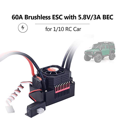 GoolRC Surpass Hobby 60A Brushless ESC Waterproof Electronic Speed Controller for 110 RC Car Truck OffRoad - Image 5