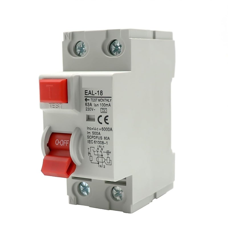 2 Pole 10A 10mA AC Type RCCB ELCB Electromagnetic Residual Current Circuit Breaker - Image 1