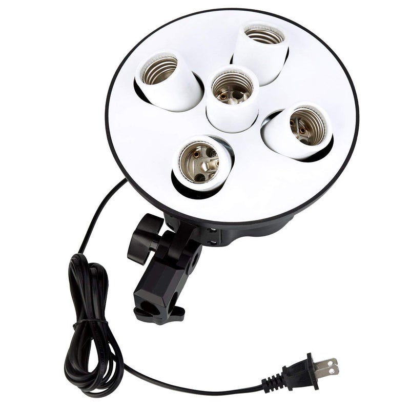 HIFFIN® Set Photography Equipment Kit 50cmx70cm Softbox with 5 in 1 E27 Photo Studio Bulb Holder Base Socket Lamp Bulb Holder Adapter for Photo Video Studio Softbox Video Light - Black - Image 2