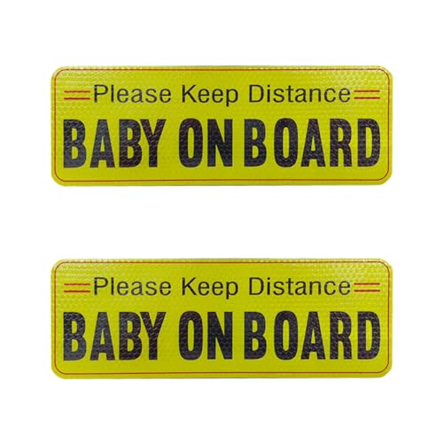 LHDOS 2PCS Baby on Board Please Be Patient Car Magnet Reflective Safety Warning Sign Magnetic Sticker Baby on Board Magnet Car Door and Bumper Signs Pattern 2 - Image 1