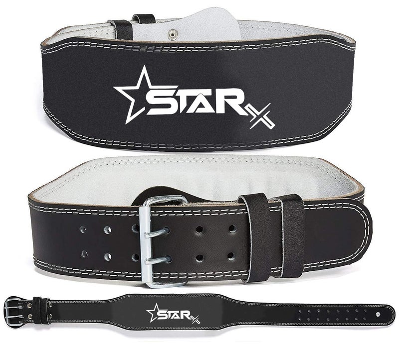 Starx Leather Unisex Fitness and Sports Large Gym Belt and Gloves (Black, Pack of 2) | Gym Equipment for Home Gym Workout Weight Lifting Strength Training & Exercise Fitness Gym Accessories - Image 2