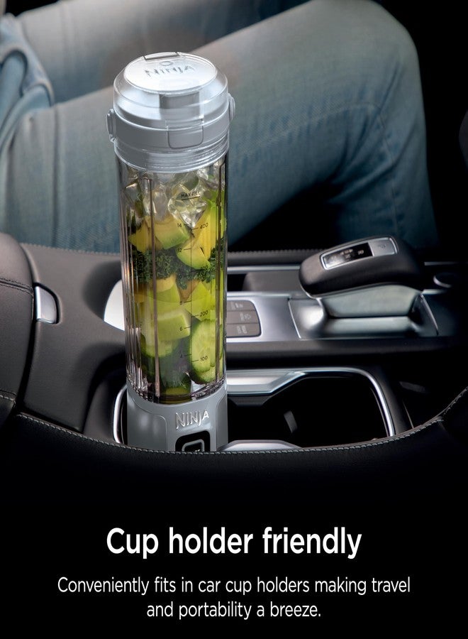Ninja خلاط نينجا بلاس المحمول وملحقاته، بدون سلك، سعة 18 أونصة، خلاط شخصي للشيك والمشروبات، غطاء مانع للتسرب وفتحة للشرب، كابل USB-C، أجزاء آمنة للغسل في غسالة الصحون، خالية من BPA، رمادي، CL155AGY - Image 4