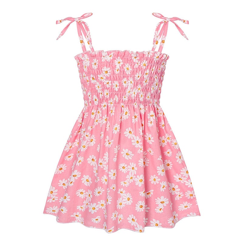 2026 Beach Children'S Princess Dress Girls' Solid Color Printed Strap Dress Baby Dress Children'S Dress - Image 4