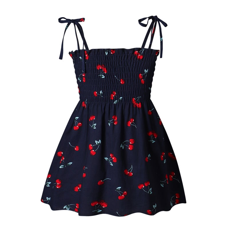 2026 Beach Children'S Princess Dress Girls' Solid Color Printed Strap Dress Baby Dress Children'S Dress - Image 2