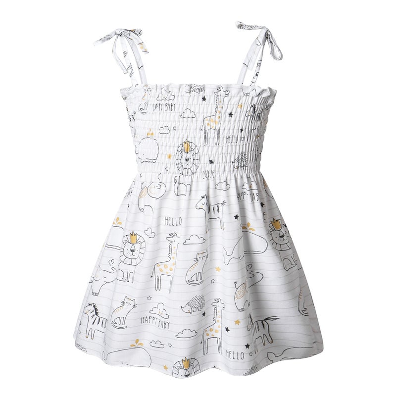 2026 Beach Children'S Princess Dress Girls' Solid Color Printed Strap Dress Baby Dress Children'S Dress - Image 1
