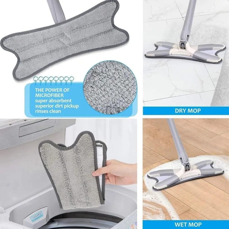 Zerolex Shape Microfiber Mop for Floor Cleaning Dust Mop with Self Wringing Ceramic Wood Floor Cleaner Mop Dry Wet Mop Household Cleaning Tool with Mop Holder Pack of 1 - Image 4