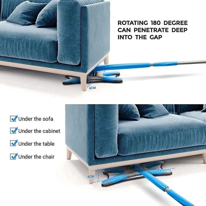 Zerolex Shape Microfiber Mop for Floor Cleaning Dust Mop with Self Wringing Ceramic Wood Floor Cleaner Mop Dry Wet Mop Household Cleaning Tool with Mop Holder Pack of 1 - Image 3