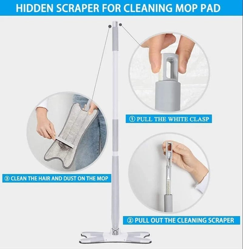 Zerolex Shape Microfiber Mop for Floor Cleaning Dust Mop with Self Wringing Ceramic Wood Floor Cleaner Mop Dry Wet Mop Household Cleaning Tool with Mop Holder Pack of 1 - Image 5