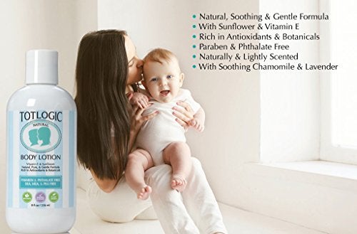 TotLogic Kids and Baby Safe Gentle Body Lotion - 8 oz Original - Scented with Natural Essential Oils - Plant Based Formula for Dry Skin - Image 2