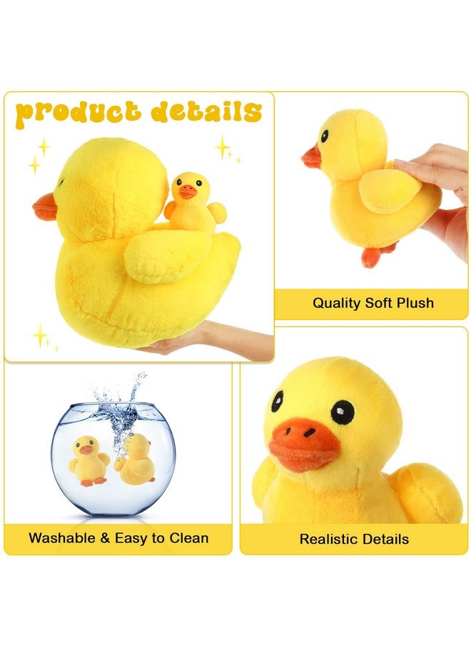 Kasyat - 6 Pieces 13.7 Inches Duck Stuffed Animals Plush Duck With 5 Little Plush Ducks Play Set Duck Stuffed Animals Stuffed Duck Plush Duck Plushies With Zipper Pouch Ducky Animal Dolls - Image 1