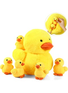 6 Pieces 13.7 Inches Duck Stuffed Animals Plush Duck With 5 Little Plush Ducks Play Set Duck Stuffed Animals Stuffed Duck Plush Duck Plushies With Zipper Pouch Ducky Animal Dolls