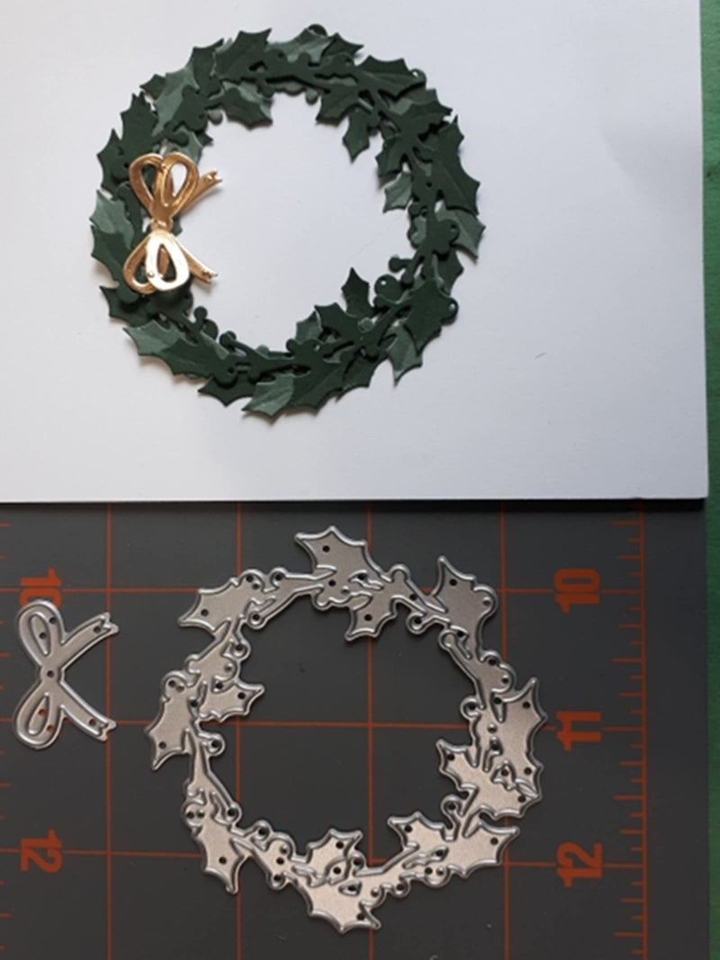 hinana Holly Leaves Wreath Metal Die Cuts, Bow Leaf Round Circle Christmas Cutting Dies Cut Stencils for DIY Scrapbooking Photo Decorative Embossing Paper Dies for Scrapbooking Card Making - Image 5