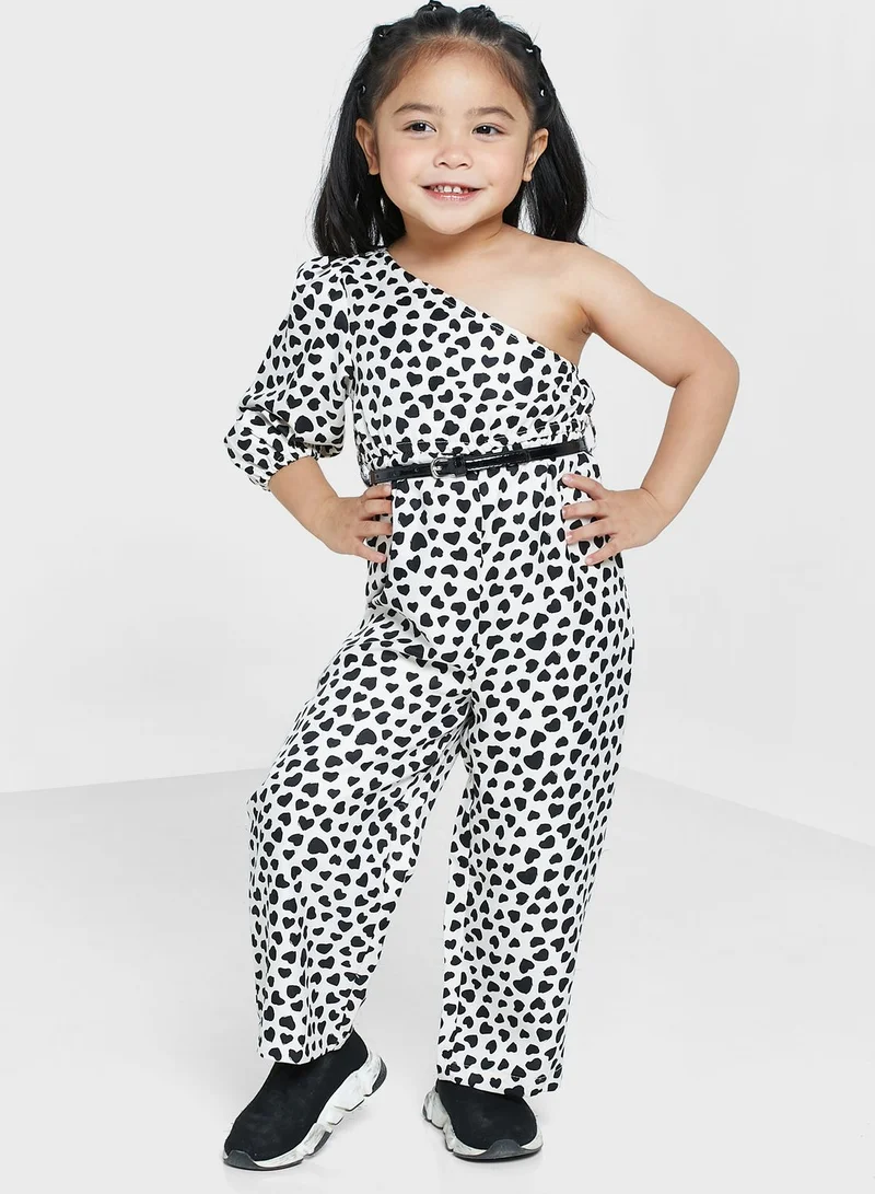 Nautinati Nauti Nati Girls Black White Printed Basic Jumpsuit