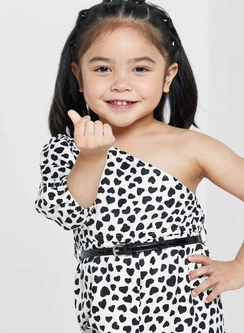Nautinati Nauti Nati Girls Black White Printed Basic Jumpsuit