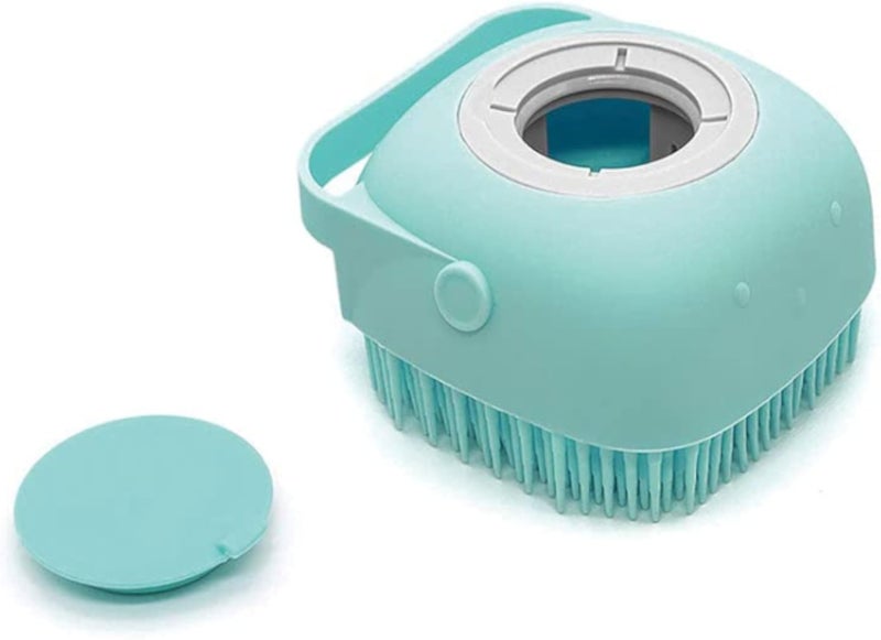 NC Bath brush, silicone massage bath brush with soap dispenser, Blue