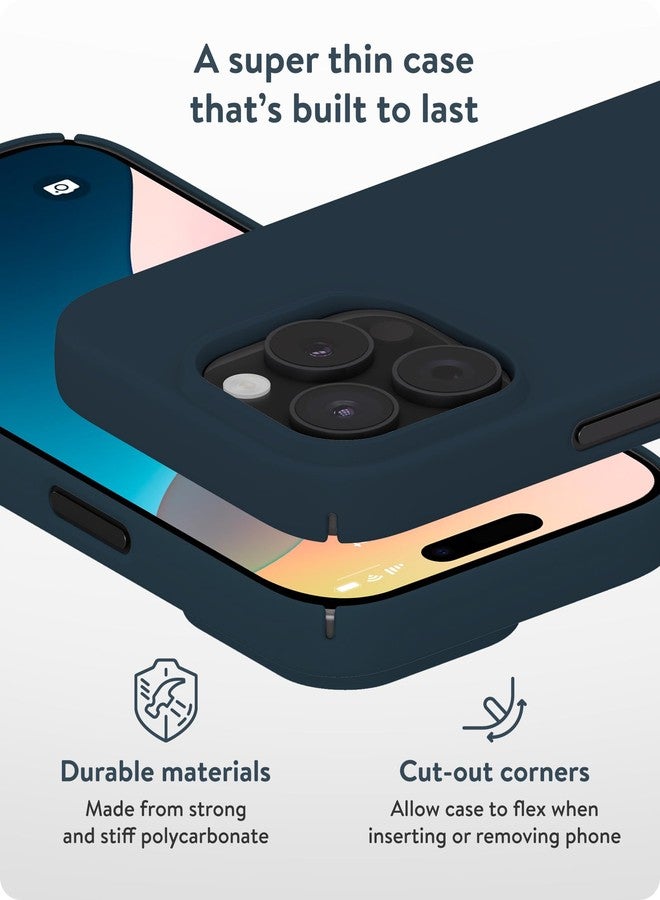 Mous for iPhone 16 Pro Max Case Slim MagSafe Compatible - Super Thin 2.0 - Magnetic Phone Cover - Navy Blue - Image 3