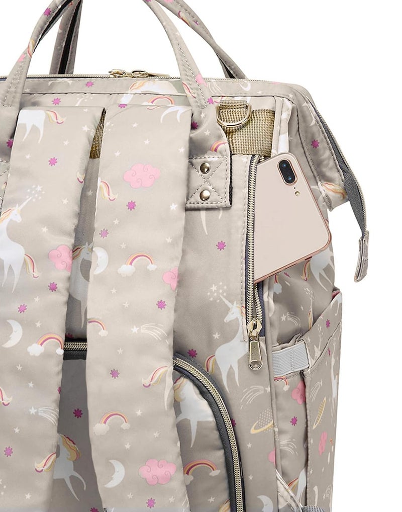 PACKNBUY Diaper Bag for Mothers for Travel, Baby Diaper Bags for Mom, Maternity Bag with Insulated Bottle Pockets, Water Resistant and Multiple Pockets to Store Newborn Baby Products (Light Grey) - Image 2