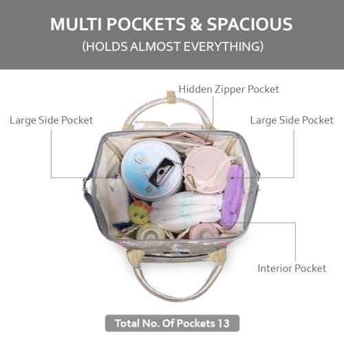 PACKNBUY Diaper Bag for Mothers for Travel, Baby Diaper Bags for Mom, Maternity Bag with Insulated Bottle Pockets, Water Resistant and Multiple Pockets to Store Newborn Baby Products (Light Grey) - Image 4