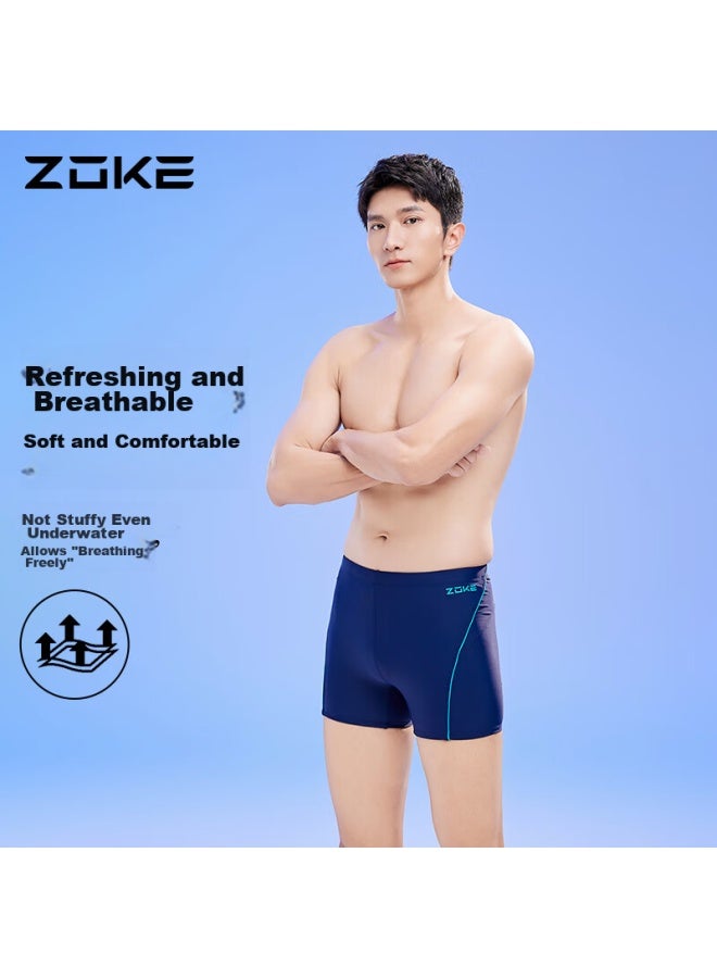 Zoke Men's Swim Trunks, Square-leg Swimming Compeion Swimwear, Professional Athletic Comfortable And Durable, 116602219 Deep Lake Blue M - Image 3