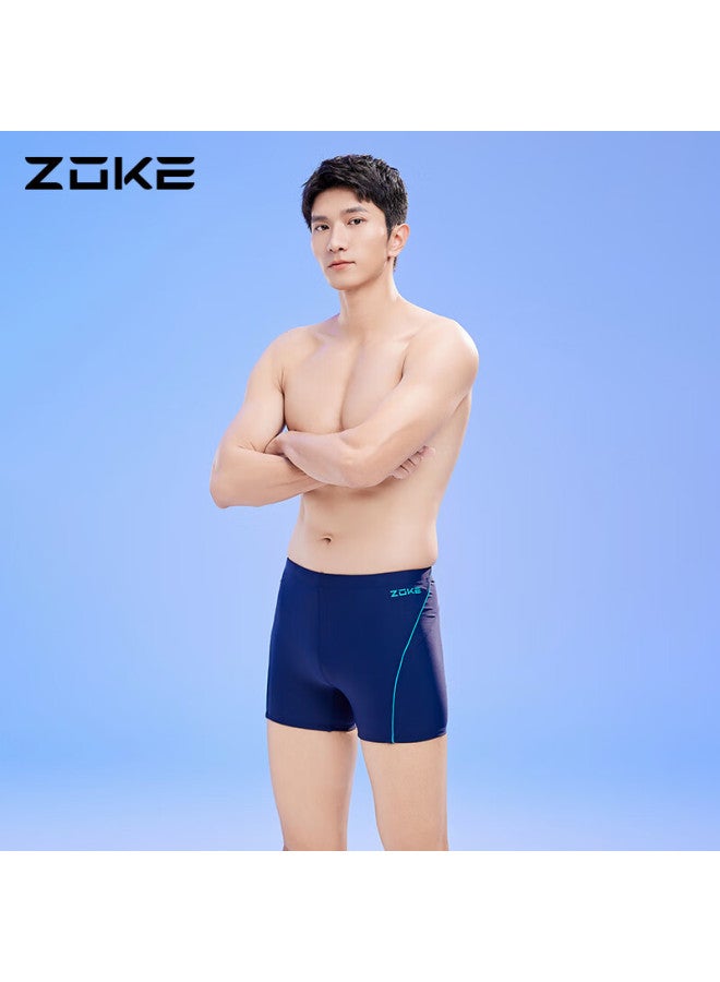 Zoke Men's Swim Trunks, Square-leg Swimming Compeion Swimwear, Professional Athletic Comfortable And Durable, 116602219 Deep Lake Blue M - Image 1