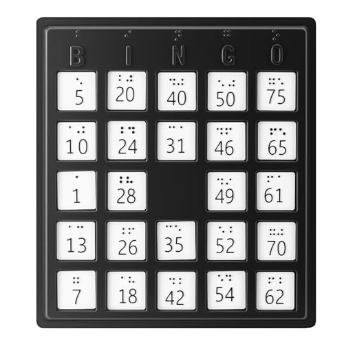 Arrowbash Brailled Bingo Game Playing Board Plastic Braille Alphabet Board for The Blind and Sighted Home Parties Adults Seniors Teenagers Gifts - Image 1