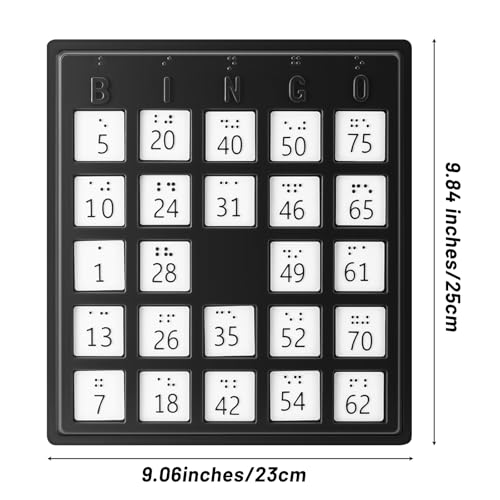 Arrowbash Brailled Bingo Game Playing Board Plastic Braille Alphabet Board for The Blind and Sighted Home Parties Adults Seniors Teenagers Gifts - Image 5