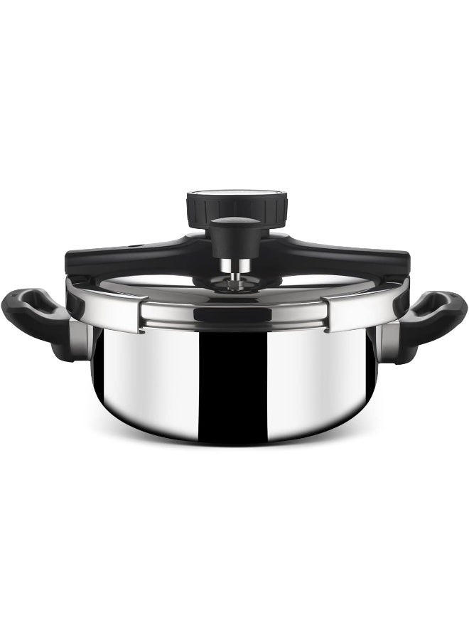 Stahl طباخ ضغط ستال فيرساتيل ثلاثي، طباخ حثي، طباخ ضغط بغطاء خارجي 3 لترات، متوافق مع موقد الحث والغاز، ضمان 5 سنوات، فولاذ مقاوم للصدأ، فضي - Image 4