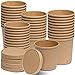 GUSTO 16 oz 50 Count Kraft Paper Food Containers with Vented Lids To Go Hot Soup Bowls Disposable Ice Cream Cups Ideal for Hot and Cold Foods Formerly Comfy Package - Image 1