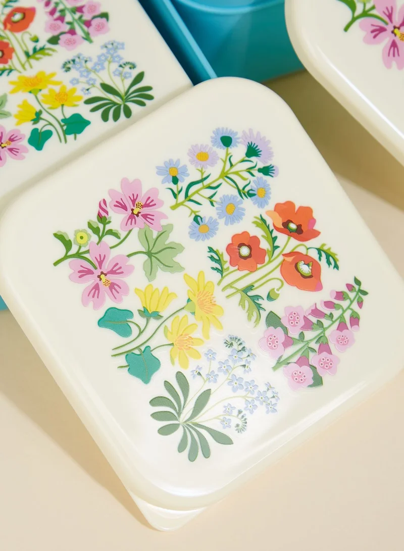 Rex London Set Of 3 Wild Flowers Snack Boxes