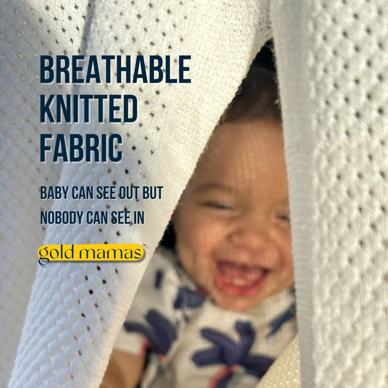 Gold Mamas Breathable Nursing Cover Up for Breastfeeding - Privacy Nursing Covers - Newborn Essentials Must Haves - Improved Ponchy by Gold Mamas - Blue - Image 5