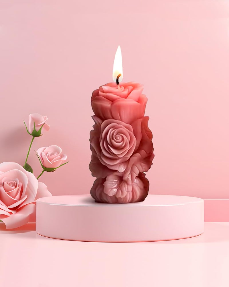 Smello`s Vertical Rose Tower Candle Mould, Silicon Mould for Art & Craft (SCM 250) - Image 1