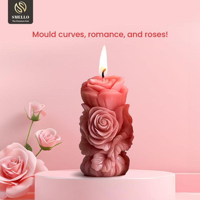 Smello`s Vertical Rose Tower Candle Mould, Silicon Mould for Art & Craft (SCM 250) - Image 3
