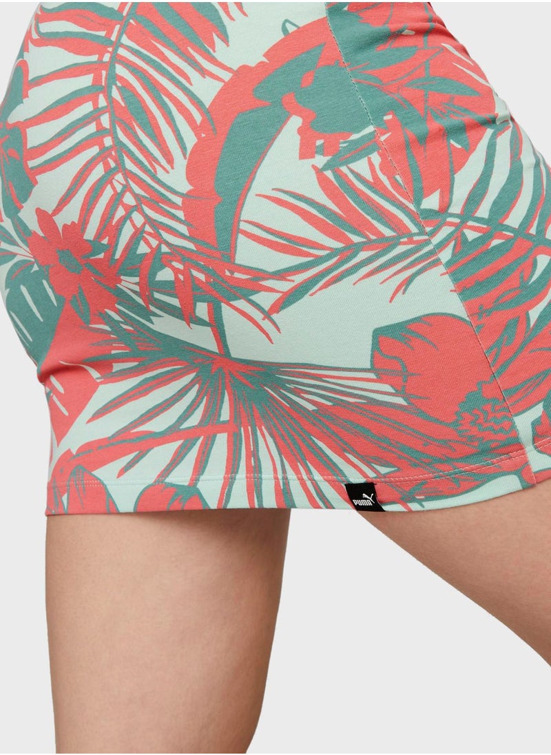 PUMA - Essential Flower Power Aop T-Shirt Dress - Image 1