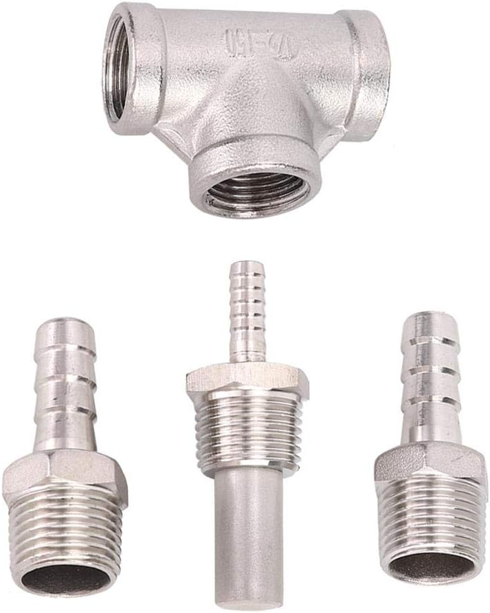 Fdit Household Stainless Steel Beer Brewing Inline Aeration Stone Aerator Kit Oxygenation Diffuser for Homebrew Accessories - Image 1