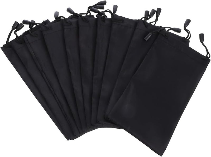 Soft Cloth Eyeglasses Storage Bag Drawstring Pouch Travel Case Organizer 10 Pack - Image 1